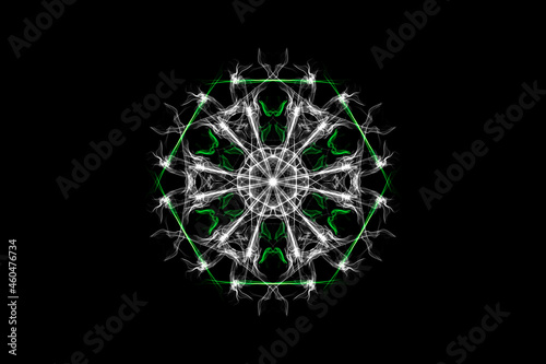 abstract fractal futuristic colourful pattern on black background