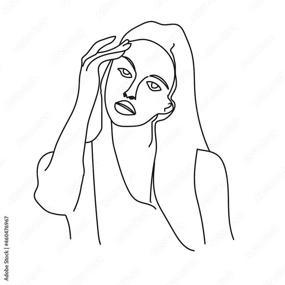 Female model pose concept line art stock illustration Female model pose concept line art stock illustration