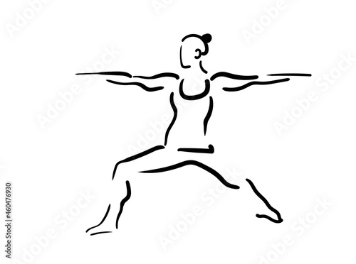 concise drawings depicting yoga poses