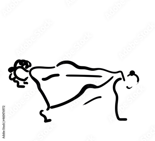 concise drawings depicting yoga poses
