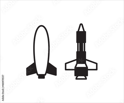 missile and rocket icons vector set