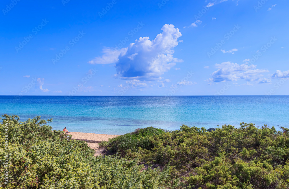 Relax sea.The most beautiful beaches of Puglia in Italy: Torre Colimena Beach in Salento.