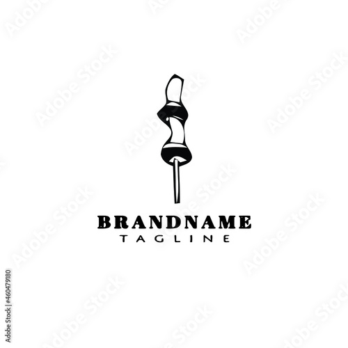 barbecue logo cartoon icon simple template black isolated vector illustration