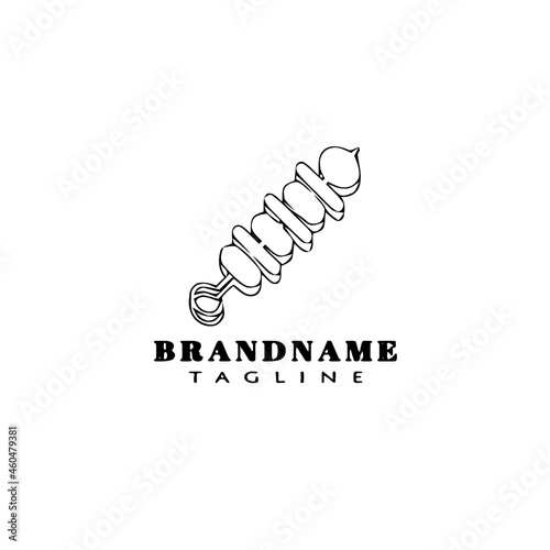 barbecue logo cartoon icon design flat black isolated vector illustration