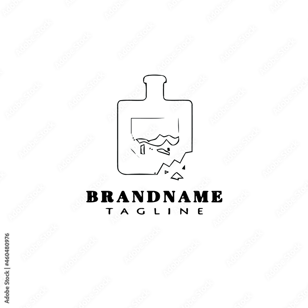 broken bottle cartoon logo icon design template concept isolated vector illustration broken bottle cartoon logo icon design template concept isolated vector illustration