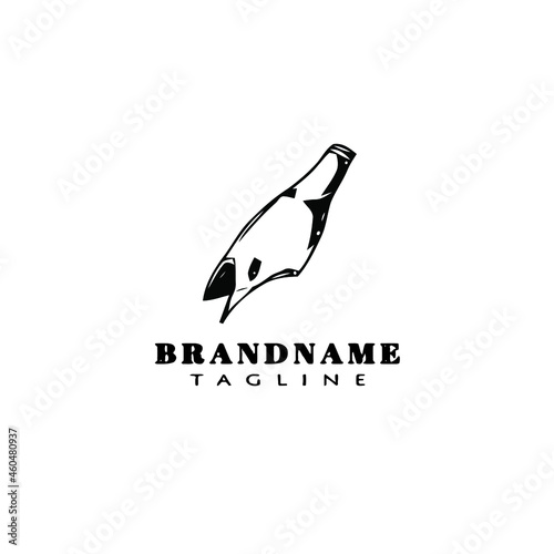 broken bottle cartoon logo icon design template black isolated illustration