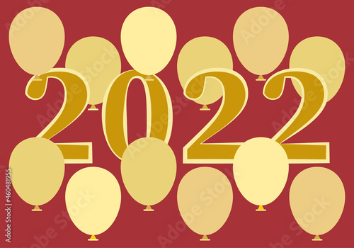 Fondo de año nuevo 2022 dorado.