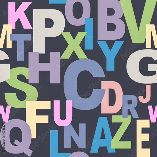 Seamless wallpaper for textile fabrics from the English alphabet.