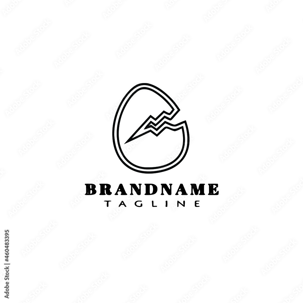 broken egg logo cartoon design template icon black isolated vector broken egg logo cartoon design template icon black isolated vector