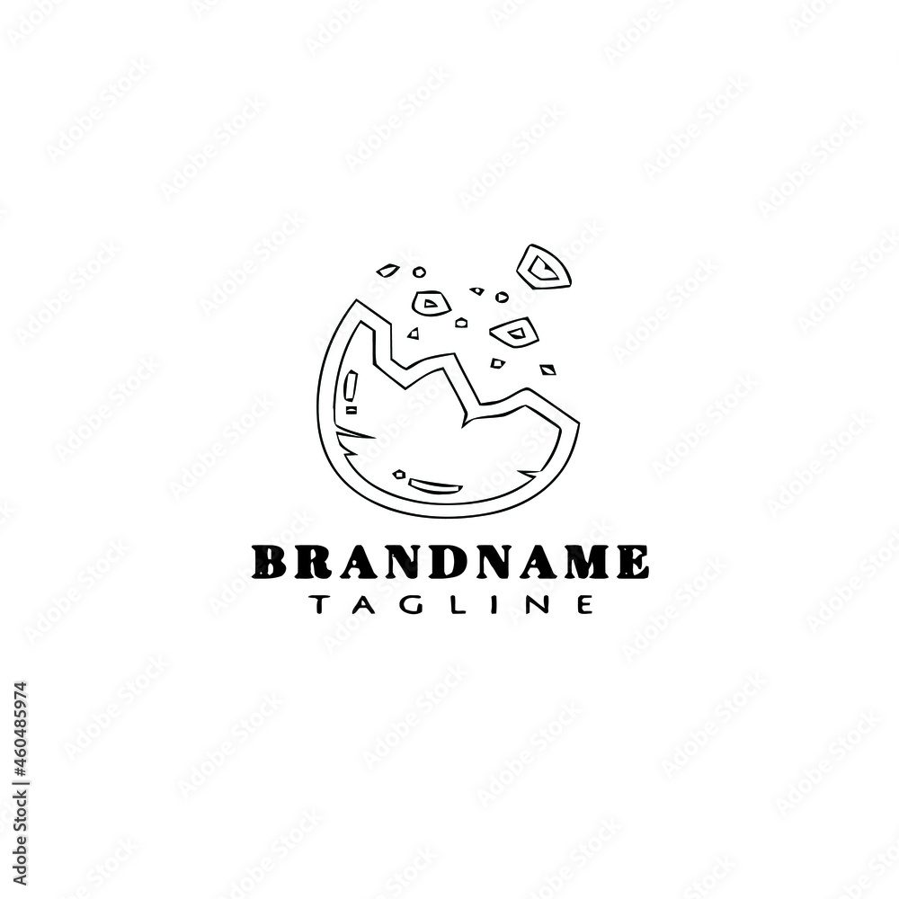 flat broken egg logo cartoon concept template icon black isolated vector illustration flat broken egg logo cartoon concept template icon black isolated vector illustration