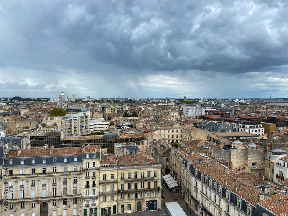Paysage urbain, centre ville de Bordeaux, vue aérienne, Gironde
