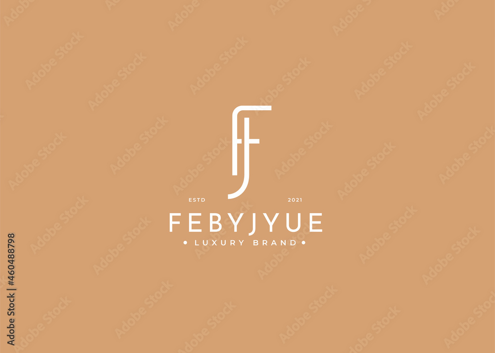 Minimalist letter F J logo design Minimalist letter F J logo design