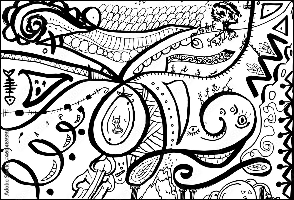 Vector illustration of abstract coloring page book Stock Vector | Adobe ...