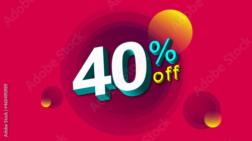 40% discount on the Special Offer. Offer Design. Promotion Pink Abstract Design.