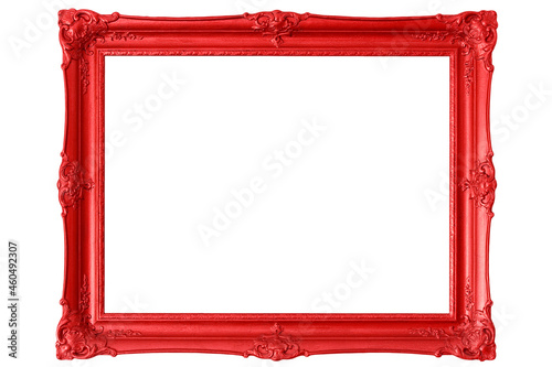 red picture frame isolated on a white background