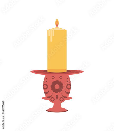light candle in chandelier
