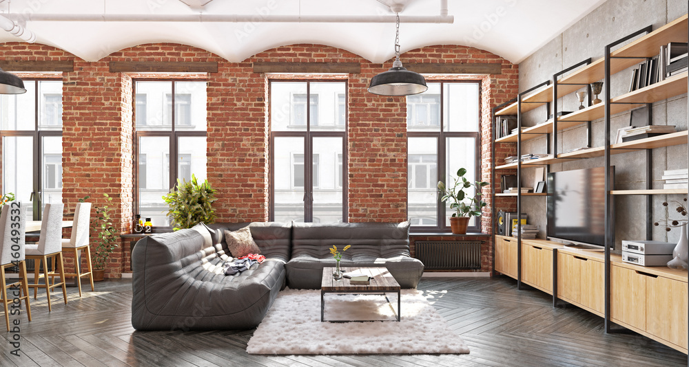 modern kitchen interior Stock Illustration | Adobe Stock