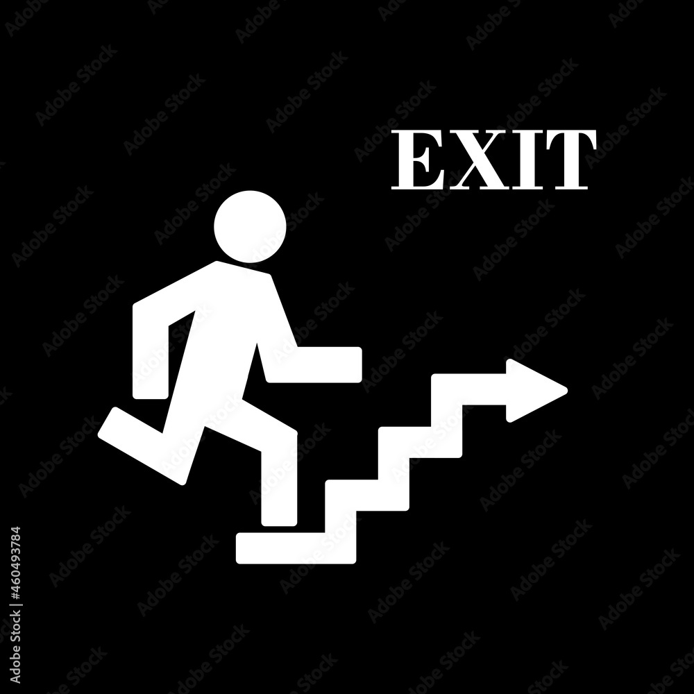 emergency pass sign icon, exit stair sign icon, exit stair sign symbol emergency pass sign icon, exit stair sign icon, exit stair sign symbol