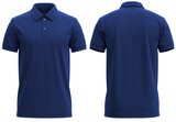 Short-Sleeve polo shirt rib collar and cuff ( Realistic 3d renders ) navy