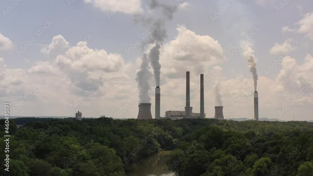Plant Bowen, coal-fired power station, Georgia Power on Etowah River Plant Bowen, coal-fired power station, Georgia Power on Etowah River