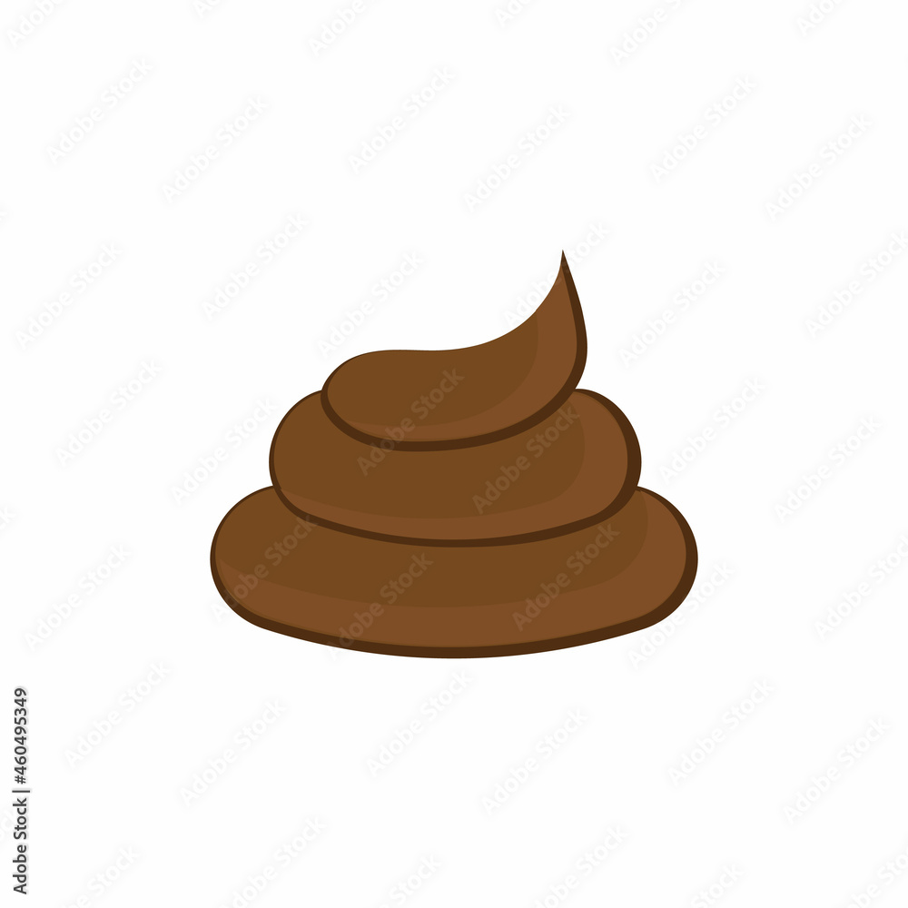 Piece of poop icon in cartoon style isolated on white background