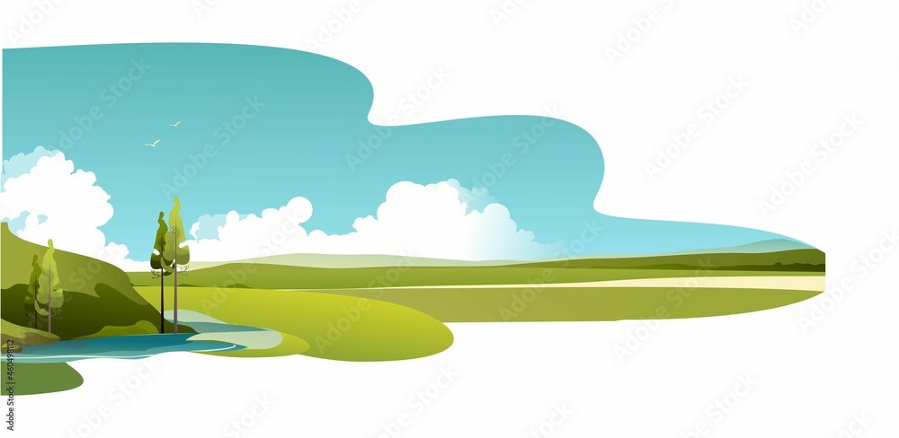 Obraz premium Nature rural landscape summer day