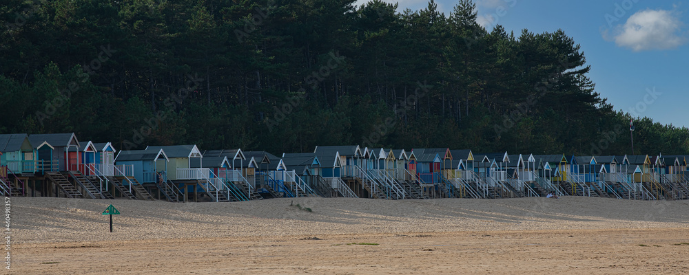 Colourful beach huts at Wells-next-the-Sea