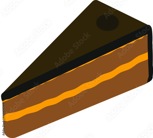 Photography Sachertorte. Austrian cake isolated on transparent background.