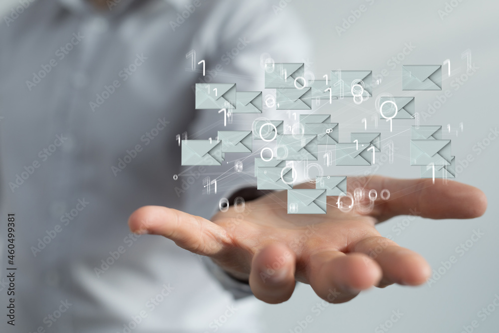 hand using mobile smartphone with email icon, Email concept, copy space hand using mobile smartphone with email icon, Email concept, copy space