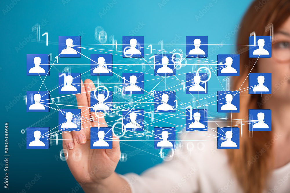 holding 3D rendering group of blue people holding 3D rendering group of blue people