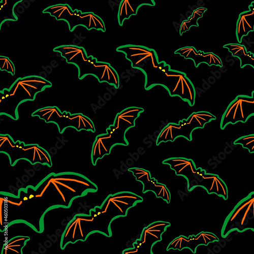 Halloween Seamless Pattern for party, anniversary, birthday. Design for banner, poster, card, invitation and scrapbook