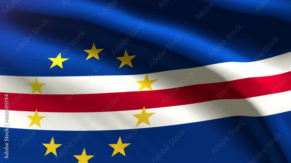 Cabo Verde festive flag - loop animation Cabo Verde festive flag - loop animation