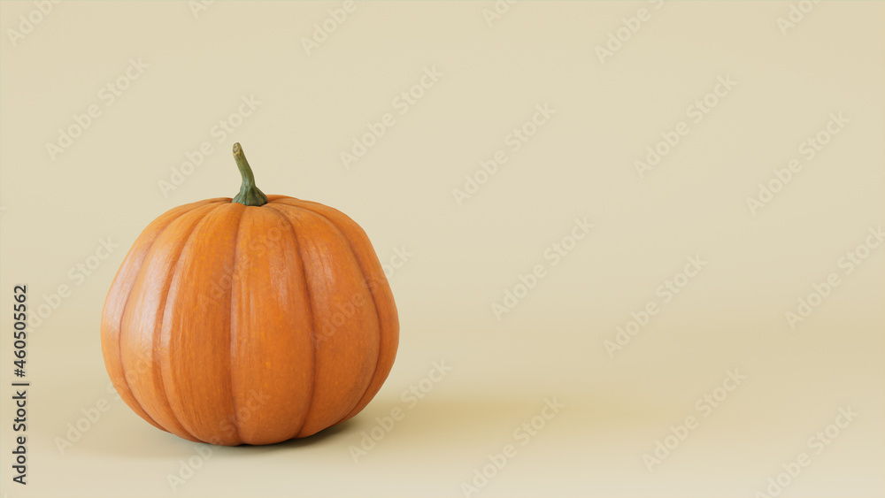 Seasonal background Wallpaper with copy-space. Pumpkin on Cream color. Fall Concept. Seasonal background Wallpaper with copy-space. Pumpkin on Cream color. Fall Concept.