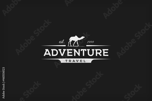 Camel Adventure Travel Concept Retro Logo