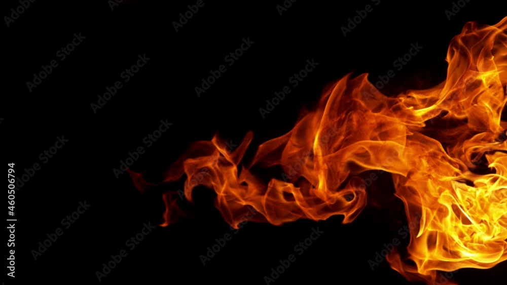 Super Slow Motion Shot of Fire Flames Isolated on Black Background at 1000fps. Super Slow Motion Shot of Fire Flames Isolated on Black Background at 1000fps.