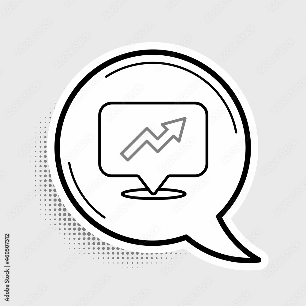 Line Financial growth increase icon isolated on grey background. Increasing revenue. Colorful outline concept. Vector Line Financial growth increase icon isolated on grey background. Increasing revenue. Colorful outline concept. Vector