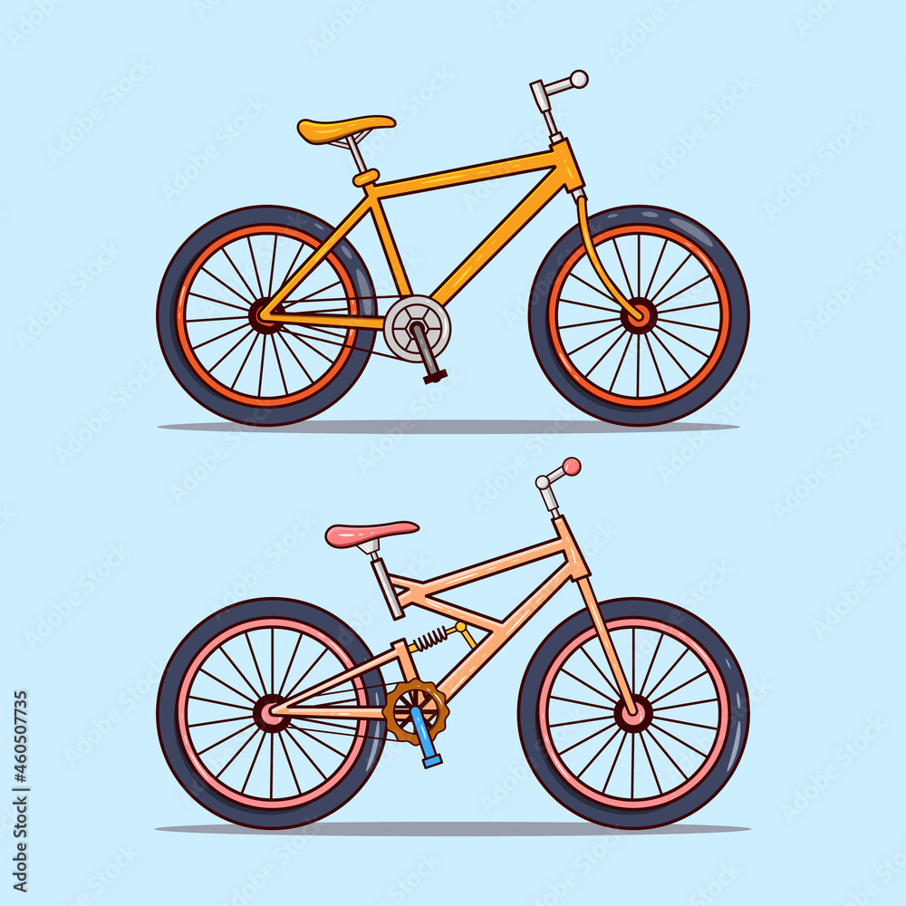 Fototapeta premium Set of two sports bicycles illustration