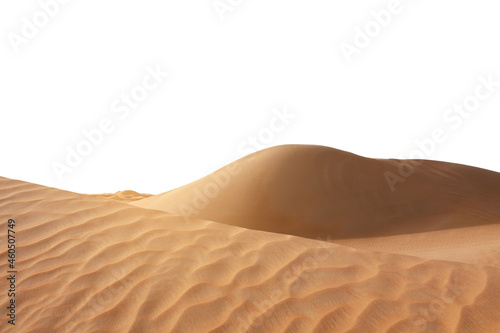 Fototapeta Naklejka Na Ścianę i Meble -  Sand dunes on white background. Wild desert