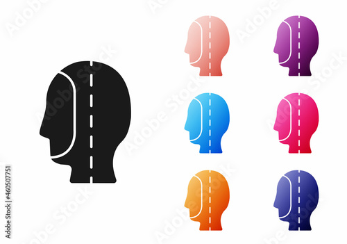 Black Diving hood icon isolated on white background. Spearfishing hat winter swim hood. Diving underwater equipment. Set icons colorful. Vector