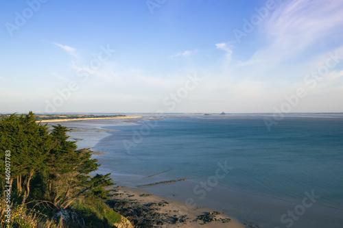 distant view of the isle of Mont Saint Michel / Normandy / France