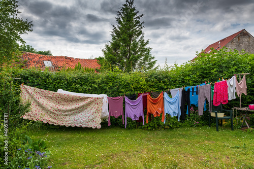 Laundry hanging in a garden