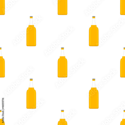 Illustration on theme seamless beer glass bottles with lid for brewery