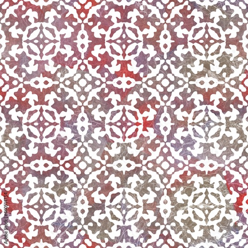 Seamless white on color interior wall tile style surface pattern design for print. High-quality illustration. Ornate overlay contemporary textile graphic design. Floor wall cover in Portuguese style.