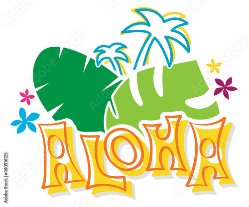 Aloha Design | Vector Hawaiian Graphic | Tropical Clipart | Poster and Sign Resource | T-Shirt Layout