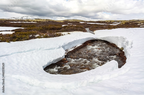 landscape with snow Høvringen, Rondane, Norway photo