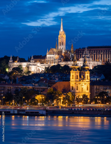 evening view on amazing architecture of Budapest in Hungary