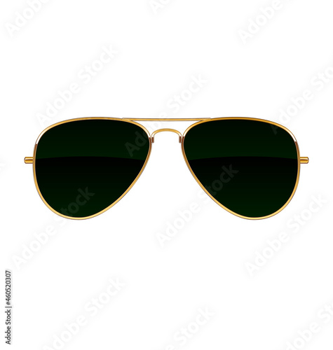 Fototapeta cool aviator sunglasses black lenses gold frames