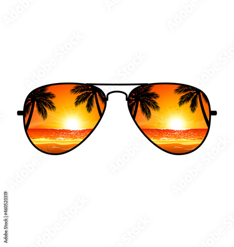 cool aviator sunglasses sunset beach mirrored