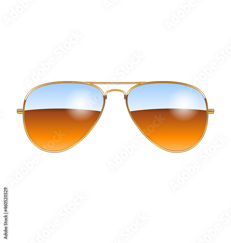 Fotobehang cool aviator sunglasses chrome lenses gold frames