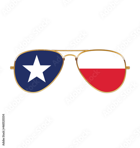 cool gold aviator sunglasses with texas state flag